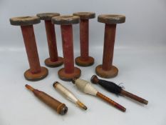 Antique painted large bobbins