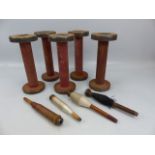 Antique painted large bobbins