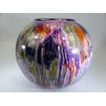 West German marbled globular vase