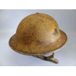 British WW2 style 8th army helmet with the 'Desert Rats' logo to side.