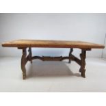 Large middle eastern style wooden table with Yoke style legs