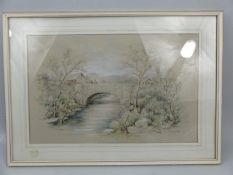 Frank Atkinson - Watercolour 'The Bridge, Rhyd-Y-Groes