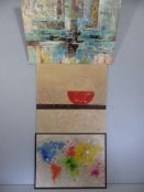 Three large abstract prints