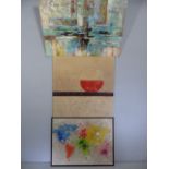 Three large abstract prints