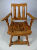 Unusual handmade wooden tub style chair