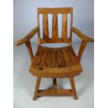 Unusual handmade wooden tub style chair