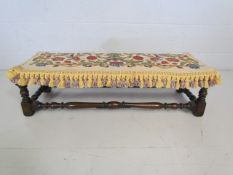 Fine needlepoint low stool