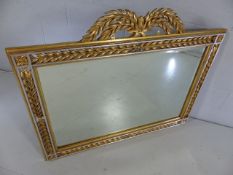 A Large gilt wood framed and bevelled edged mirror approx 122 x 87cm