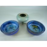 Chinese small Censor, along with two small oriental style bowls