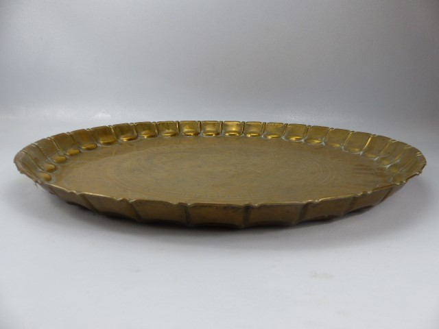 Large brass tray in the Celtic style - Image 3 of 4