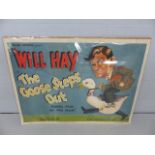 Reproduction poster of Will Hay 'The Goose Steps Out' quad poster