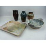 Selection of studio pottery -all unmarked