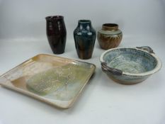 Selection of studio pottery -all unmarked