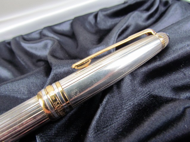 A silver (AG 925) Mont Blanc Meisterstuck Solitaire pen, in original box and outer box serial - Image 3 of 5