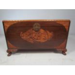Carved camphor wood chest by Wahidah Furnishings.