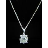 18ct White Gold Pendant set with cental diamond (approx .5ct) and surrounded by 9 diamonds of approx