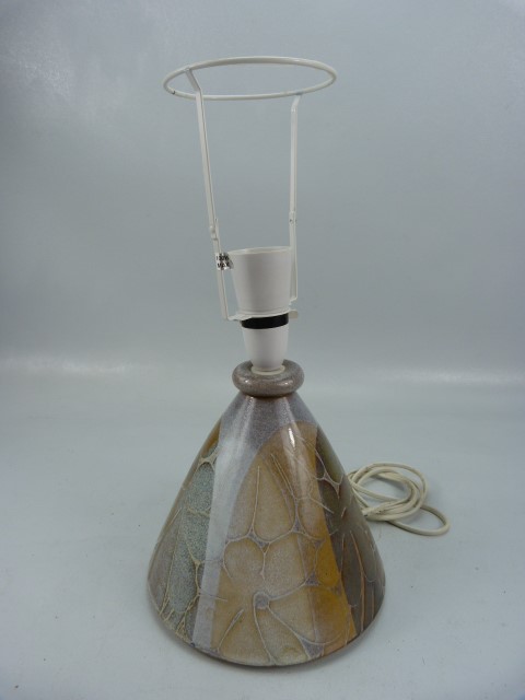 Studio pottery earthenware lamp base - Image 2 of 5