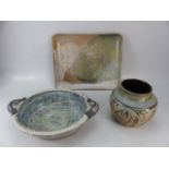 Three pieces of studio pottery