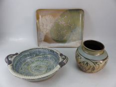 Three pieces of studio pottery