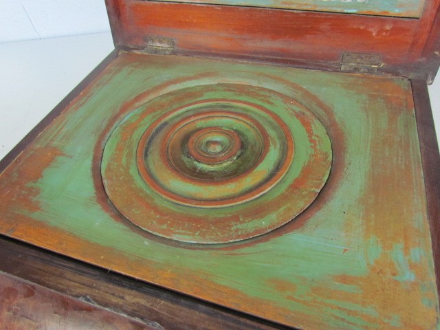 Small upholstered top antique sewing box - Image 6 of 7