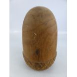 Antique large carved Acorn from a finial of an inside fitting.