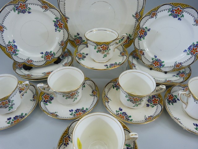 Art Deco Wetley china part tea set marked no 9558. - Image 2 of 4