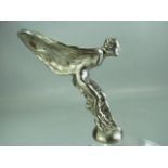 Rolls Royce pre 1939 Spirit of Ecstasy mascot marked to wings inscribed "TRADE MARK REC" & "REG.US.