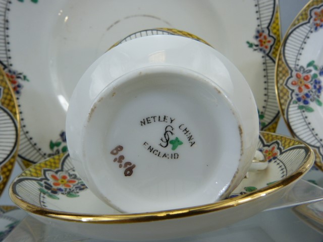 Art Deco Wetley china part tea set marked no 9558. - Image 4 of 4
