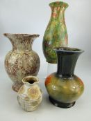 Four studio pottery vases