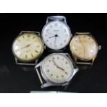 Four Vintage Gents watches to include Sekonda 17 jewels, Avia 15 jewels, Bonheur incabloc (no glass)