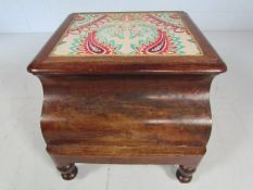 Small upholstered top antique sewing box