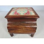 Small upholstered top antique sewing box