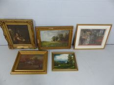 Nice selection of oils and pastels all mounted in Gilt frames.