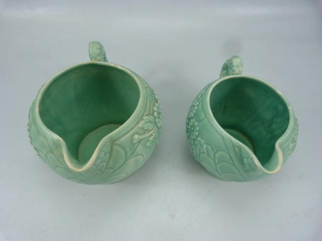 Arthur Woods Mid century pair of graduating turquoise glazed jugs - Image 5 of 5