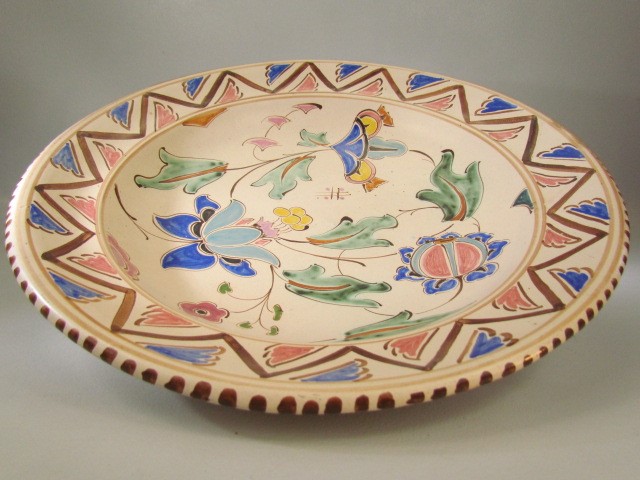 Honiton Pottery Charger decorated with Flora and marked J.B to base. - Image 2 of 4