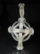 Large 14ct white Gold Cross, set with Diamonds. Gold weight approx 98g and set with round and