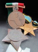 Three medals to include; Khedive’s Star, 1884, unnamed as issued; The Air Crew Europe star (unnamed)