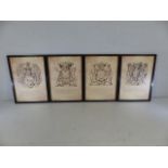 Set of Four Crest of arms prints