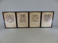 Set of Four Crest of arms prints