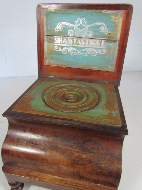 Small upholstered top antique sewing box - Image 4 of 7