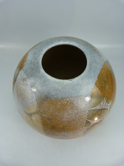 Studio Pottery earthenware large bulbous vase. Signed to base. - Image 3 of 4