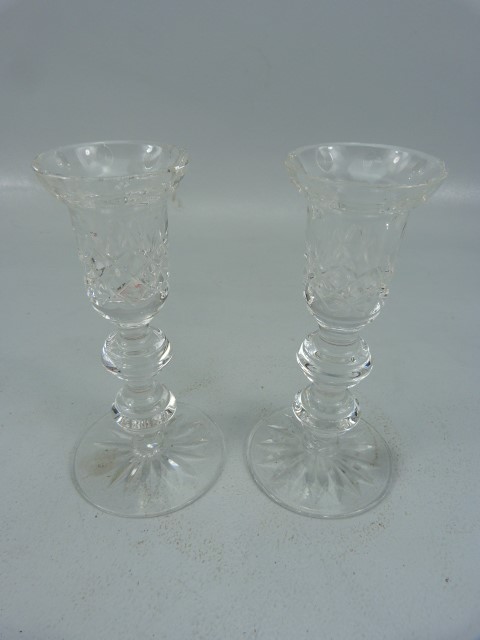 Waterford crystal pair of glass candlesticks - Image 2 of 3