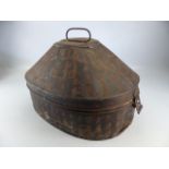 Vintage metal hat box