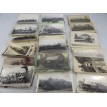Railwayana - collection of postcards and photographs depicting engines etc