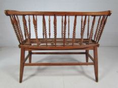 Early 20th century french turned beech crib