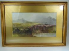 20th Century Watercolour by V Shapland depicting Dartmoor.