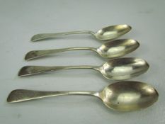 Hallmarked silver set of four teaspoons Sheffield John Round & Son Ltd (Joseph Ridge), Sheffield