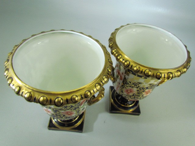 Royal Crown Derby pair of urns. Marked to base 1651/6299 - Image 3 of 5