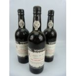 Three Bottles of vintage Port - Vinho do Porto, Quinta do Sibio 1963 Vintage Port