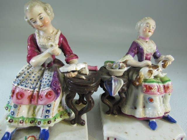 Fairings - a pair of staffordshire seated figures - Image 2 of 5